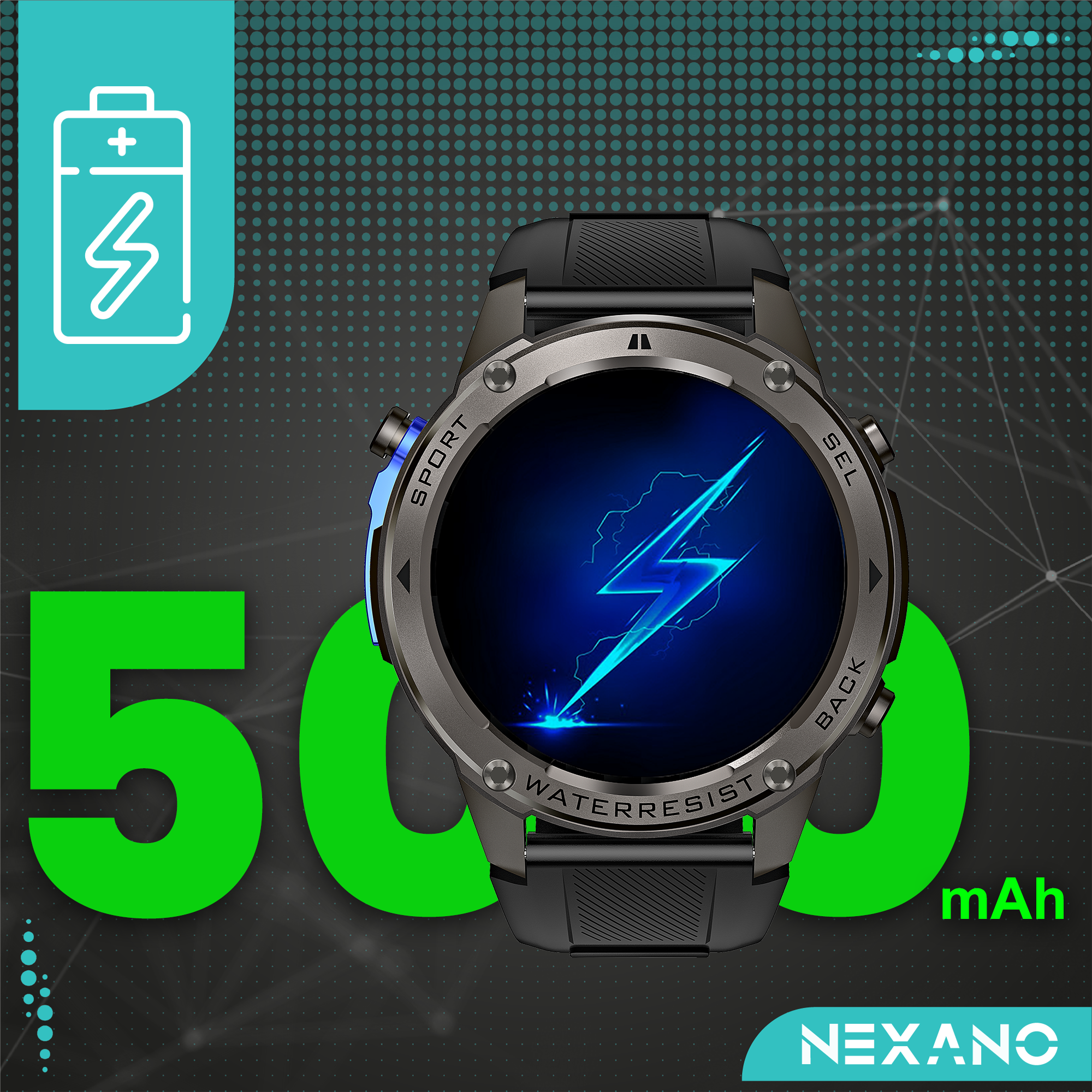 Smartwatch męski NX56 - grafitowy - obrazek 4